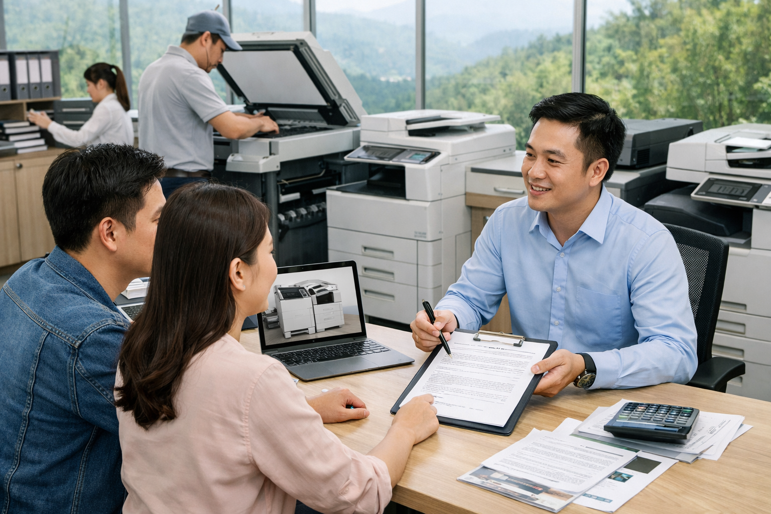 Cho thuê máy photocopy Hồng Sơn Lâm Đồng - Kinh nghiệm chọn đơn vị cho thuê uy tín tại Hồng Sơn và quy trình thuê máy chuyên nghiệp từ A–Z