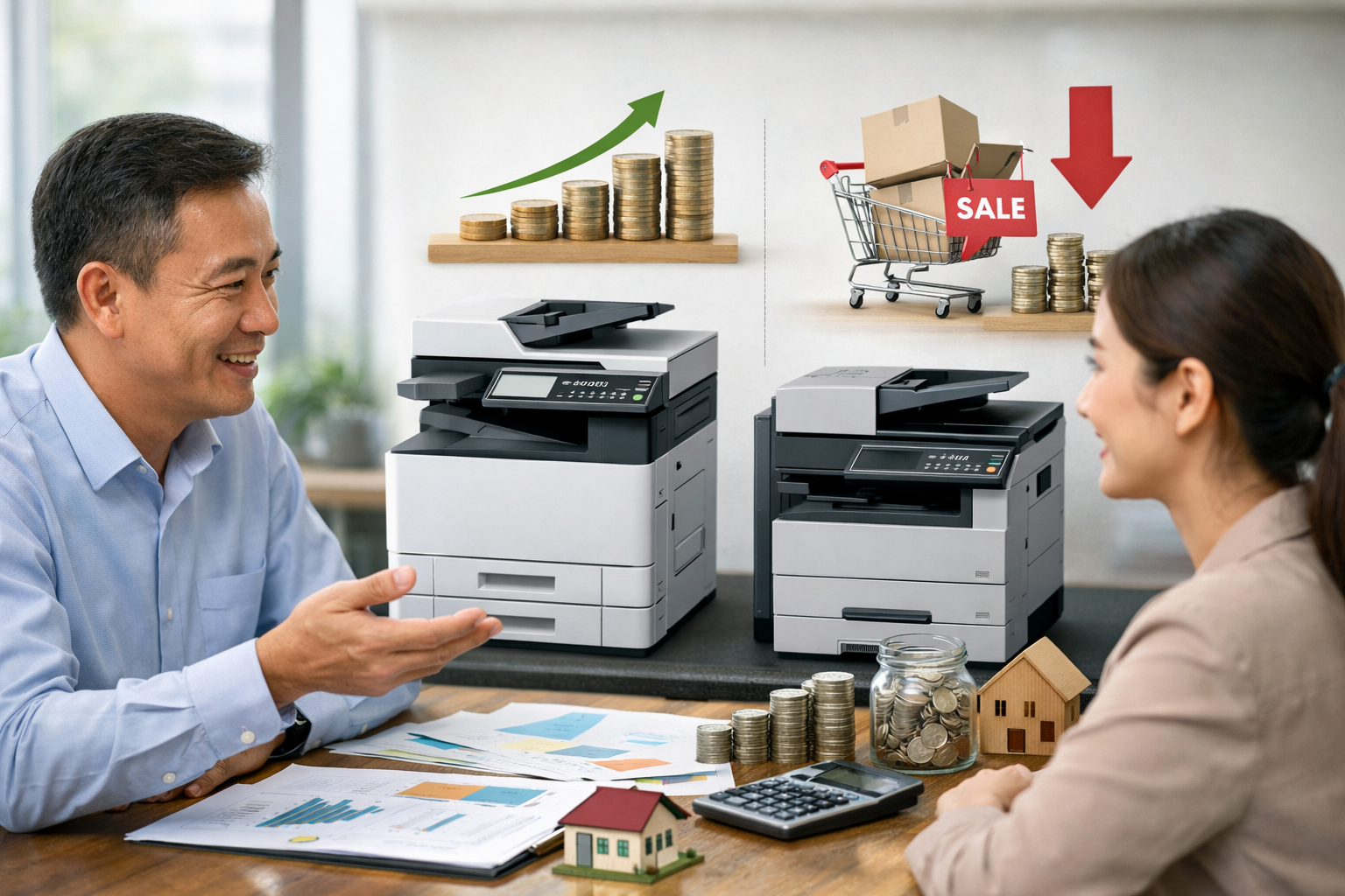 Cho thuê máy photocopy Cát Tiên 1 Lâm Đồng - Vì sao thuê máy photocopy thường “lời” hơn mua mới trong bối cảnh thực tế?