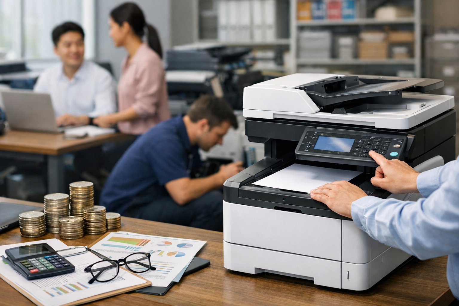 Cho thuê máy photocopy Đạ Tẻh 2 Lâm Đồng - Lợi ích khi thuê máy photocopy thay vì mua máy