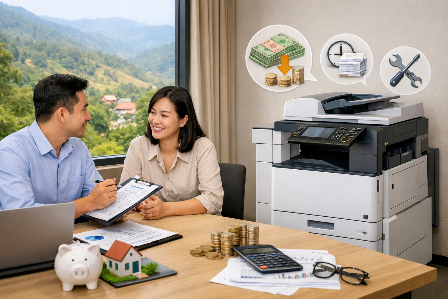 Cho thuê máy photocopy Tà Năng Lâm Đồng - Lợi ích thực tế khi thuê máy photocopy tại Tà Năng thay vì mua mới