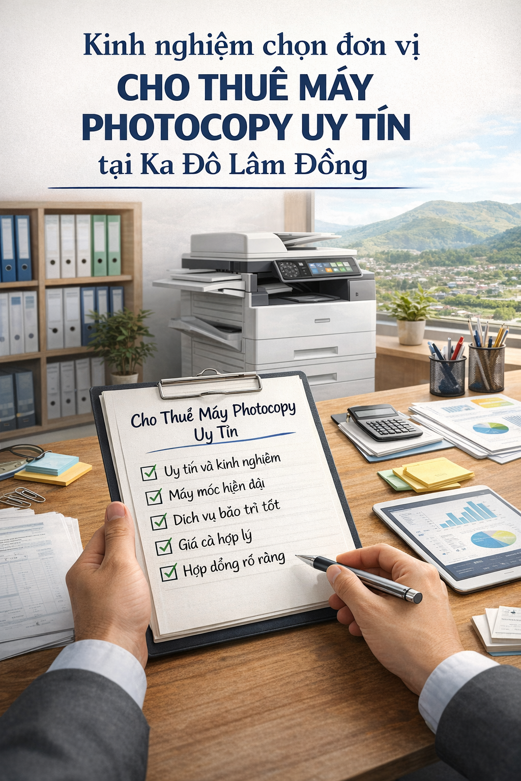 Cho thuê máy photocopy Ka Đô Lâm Đồng - Kinh nghiệm chọn đơn vị cho thuê máy photocopy uy tín tại Ka Đô Lâm Đồng