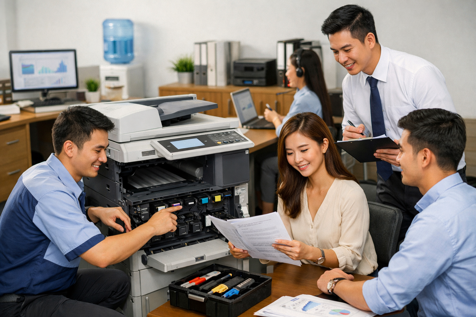 Cho thuê máy photocopy tốt nhất Lạc Dương - Các dịch vụ kèm theo khi thuê máy photocopy tại Lạc Dương