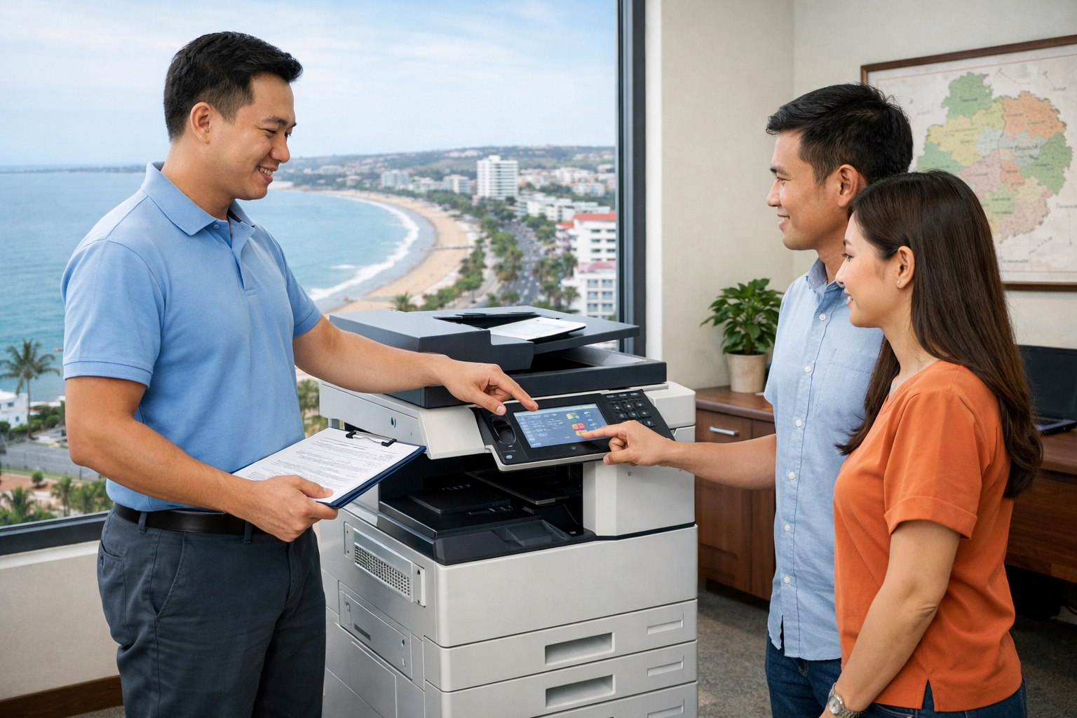 Cho thuê máy photocopy Phường Phú Thủy Phan Thiết Lâm Đồng - Quy trình cho thuê máy photocopy tại Phường Phú Thủy, Phan Thiết