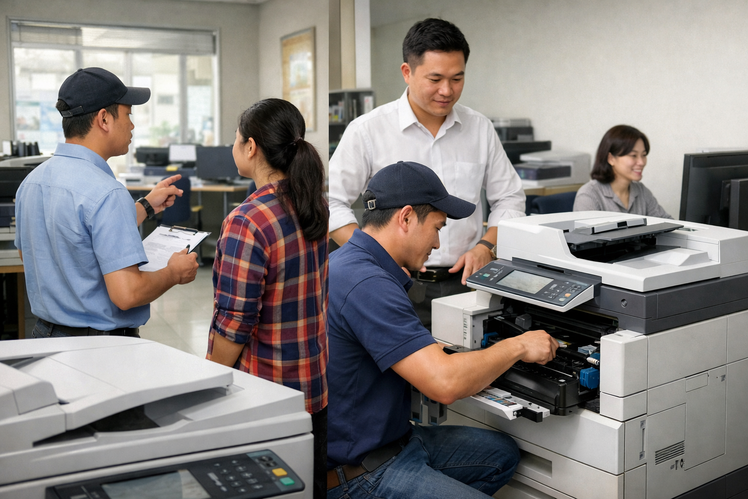 Cho thuê máy photocopy Cư Jút Lâm Đồng - Quy trình cho thuê máy photocopy tại Cư Jút Lâm Đồng – Từ khảo sát đến vận hành ổn định