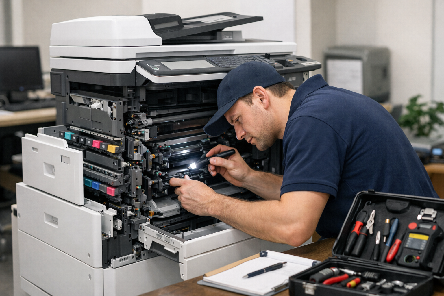 thuê máy photocopy có bảo trì không - Quy Trình Bảo Trì Máy Photocopy Trong Dịch Vụ Thuê