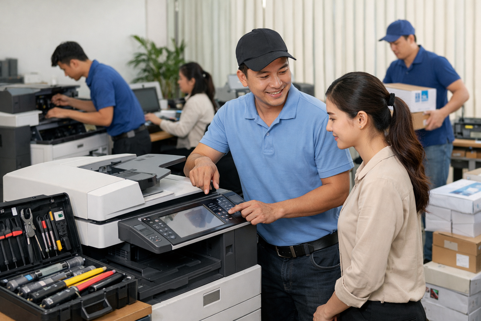 giá thuê máy photocopy Sơn Điền Lâm Đồng - Các dịch vụ đi kèm khi thuê máy photocopy tại Sơn Điền Lâm Đồng