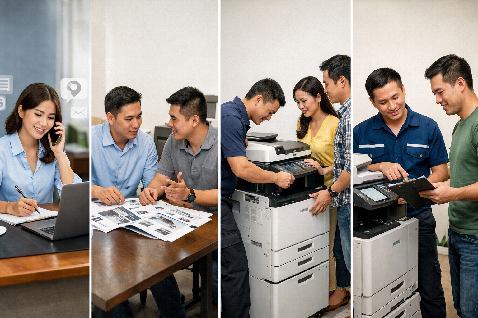 thuê máy photocopy giá rẻ Đam Rông 1 - Quy trình thuê máy photocopy tại Đam Rông – Bước 1 đến Bước 5