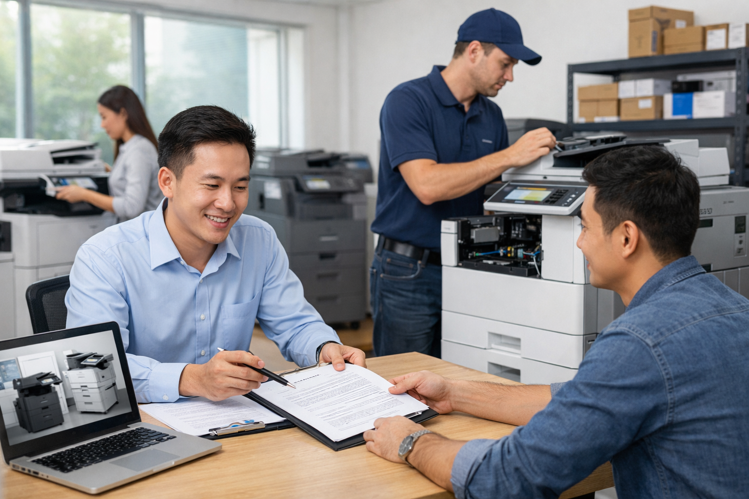 hướng dẫn thuê máy photocopy Tân Hà - Quy trình thuê máy photocopy Tân Hà