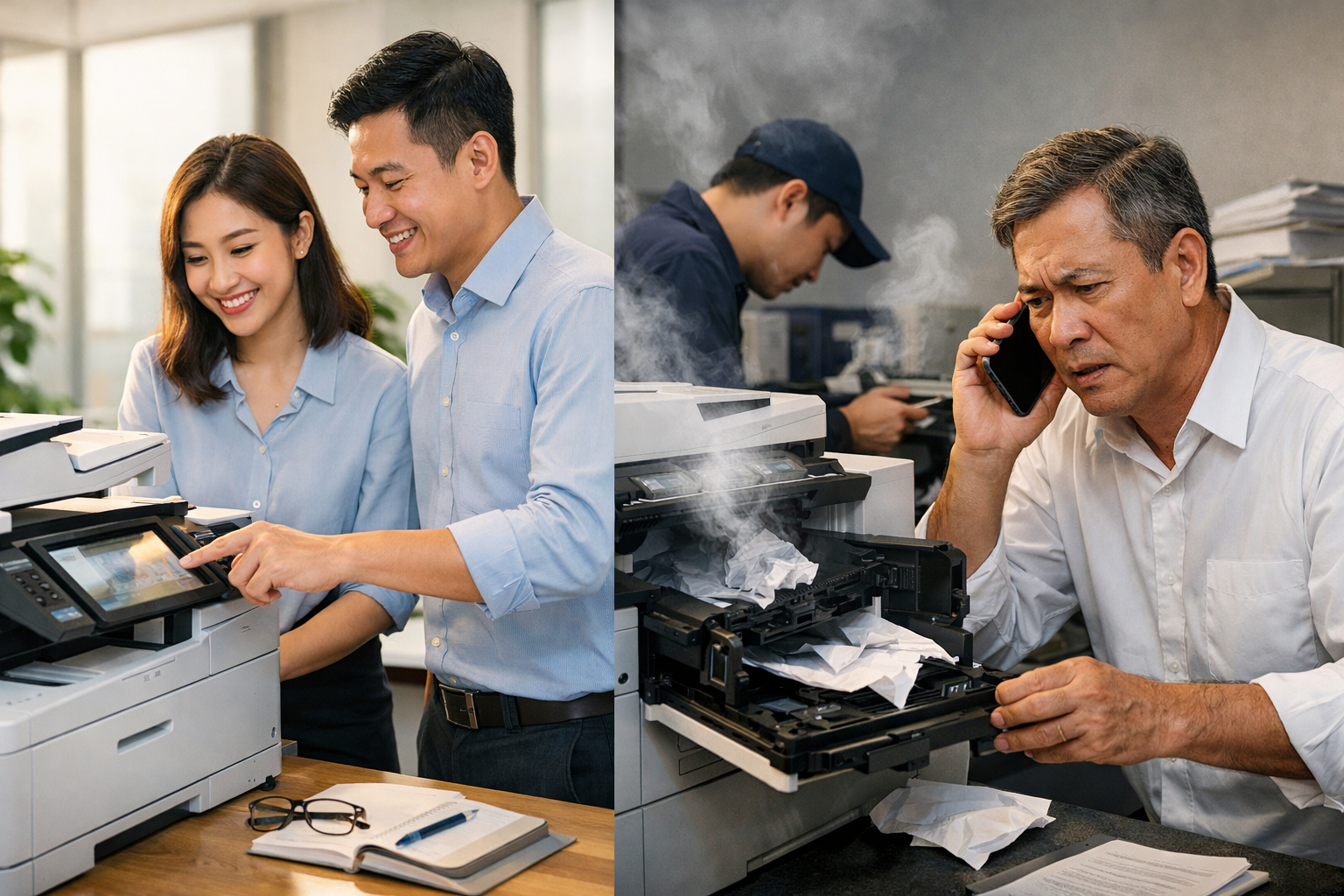 so sánh thuê máy photocopy Tân Hà - Ưu và nhược điểm khi thuê máy photocopy Tân Hà