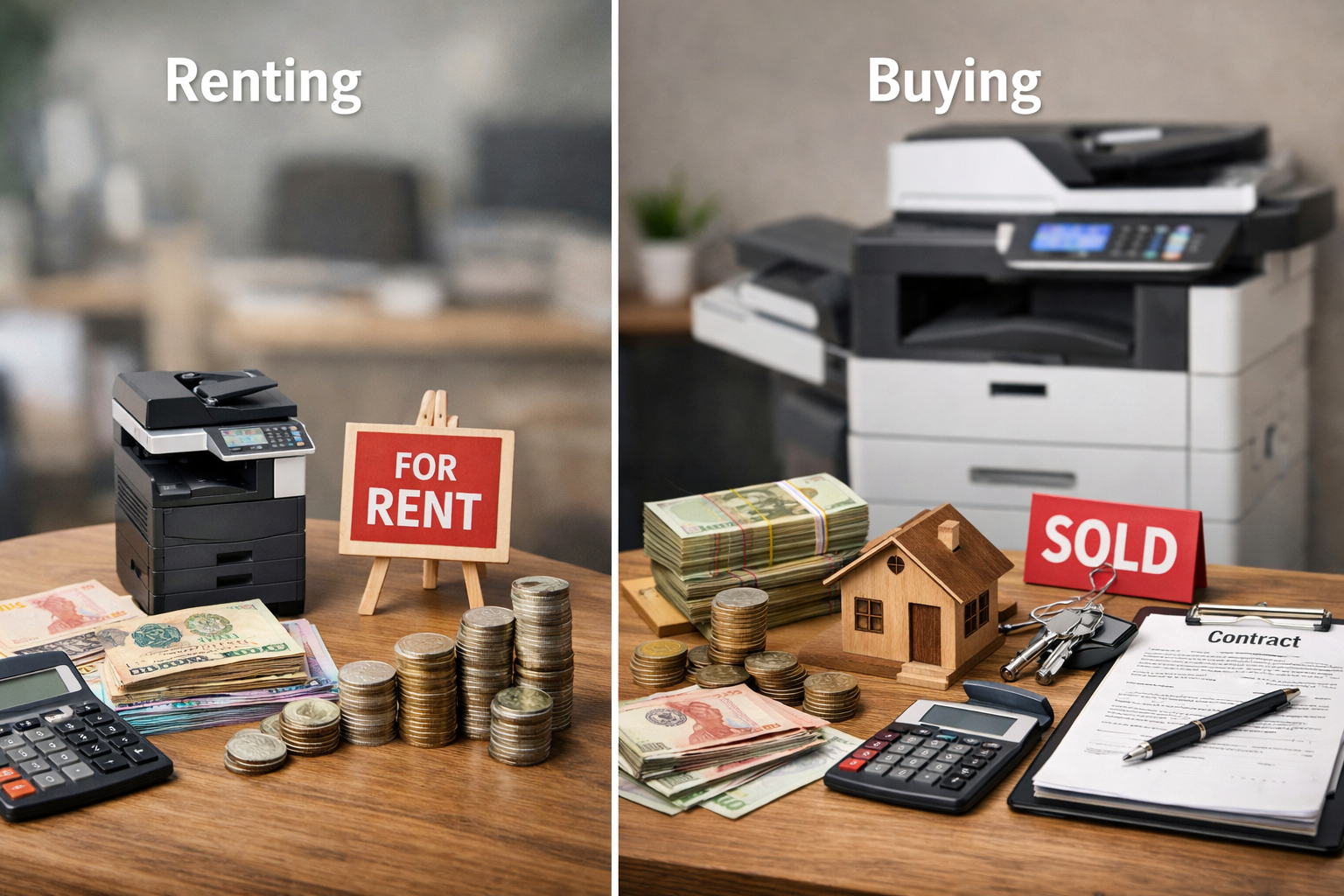 so sánh thuê máy photocopy Tân Hà - So sánh chi phí giữa thuê và mua máy photocopy Tân Hà