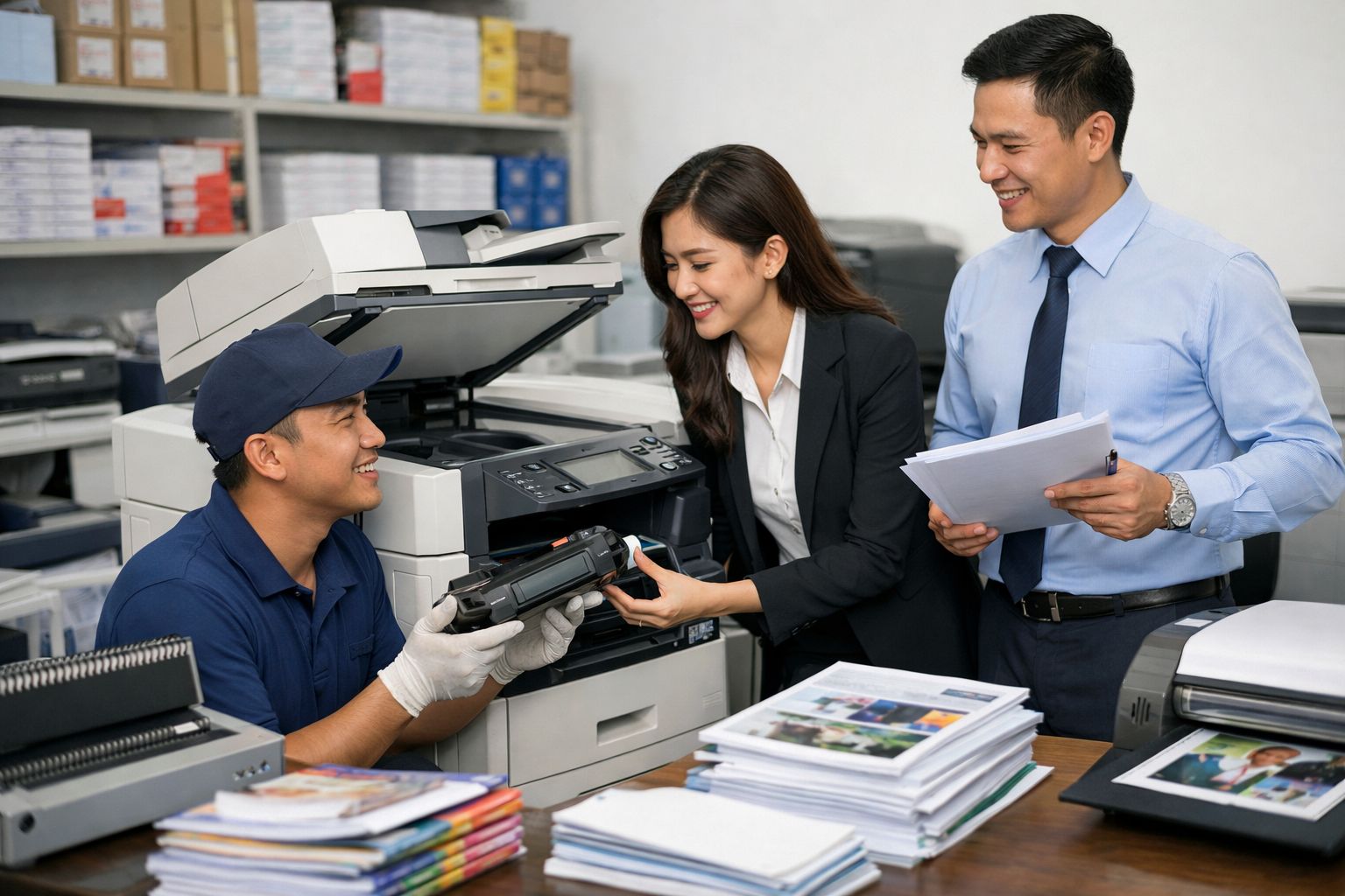 địa chỉ thuê photocopy Nam Ban Lâm Hà - Các dịch vụ đi kèm khi thuê máy photocopy tại Nam Ban Lâm Hà