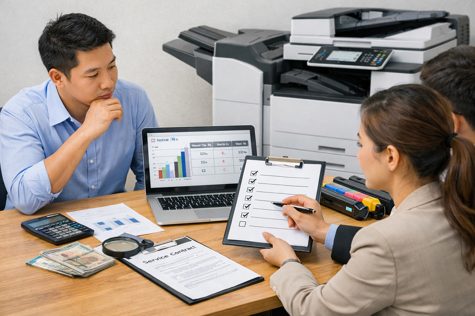 So sánh thuê máy photocopy Phú Sơn - Các yếu tố cần lưu ý khi lựa chọn dịch vụ thuê máy photocopy Phú Sơn