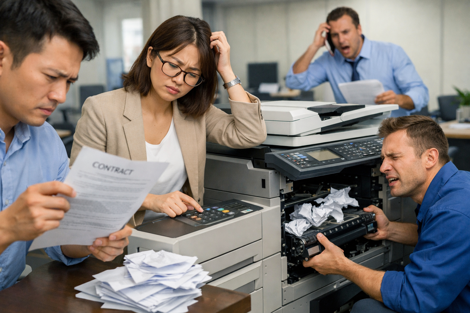 Giá thuê máy photocopy Phú Sơn Lâm Hà - Những sai lầm thường gặp khi thuê máy photocopy