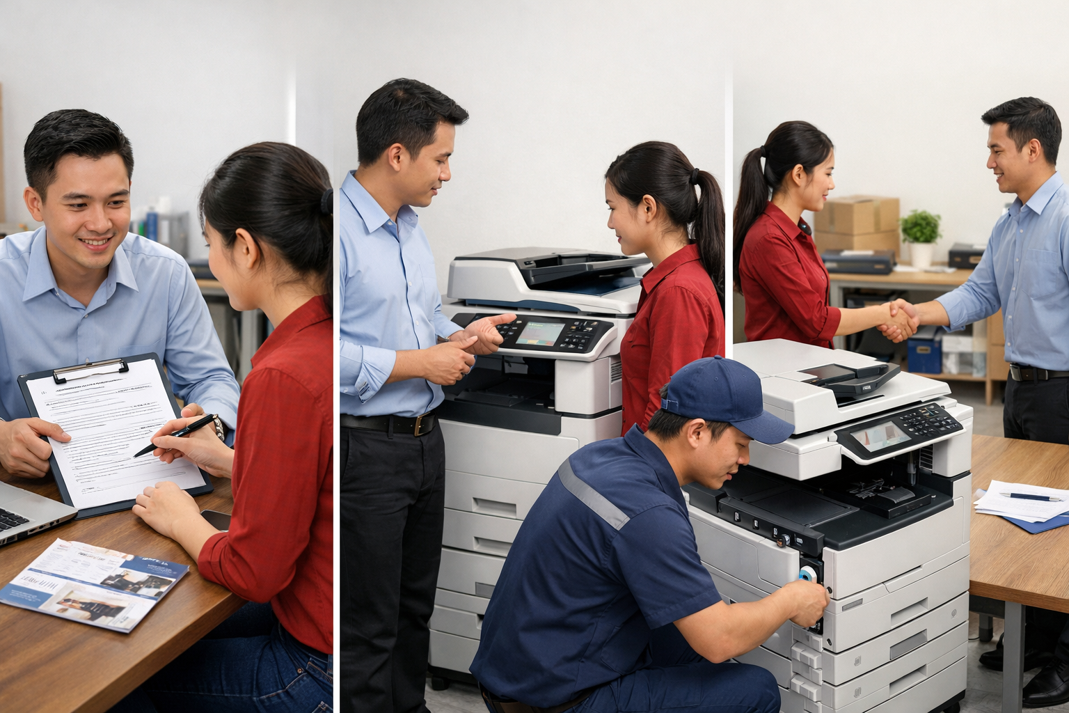 hướng dẫn thuê máy photocopy Tà Năng - Quy Trình Thuê Máy Photocopy Tà Năng