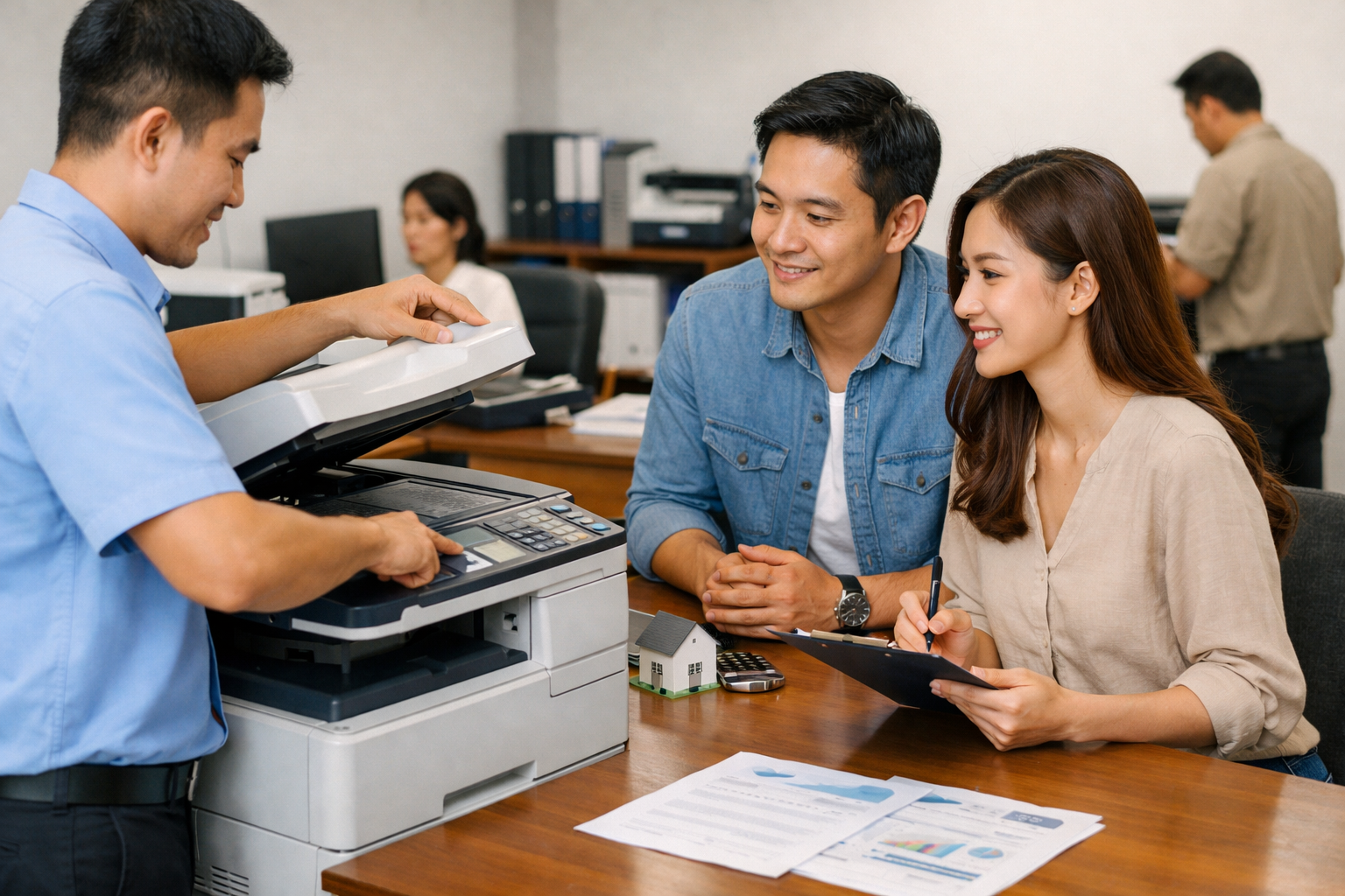 thuê máy photocopy Quảng Lập uy tín - Quy trình thuê máy photocopy tại Quảng Lập